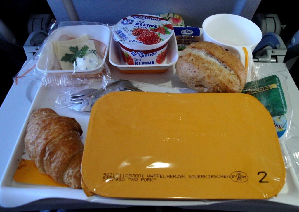 breakfast, plane, food